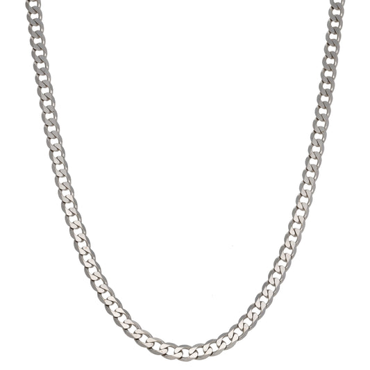 9ct White Gold Curb Chain 22"