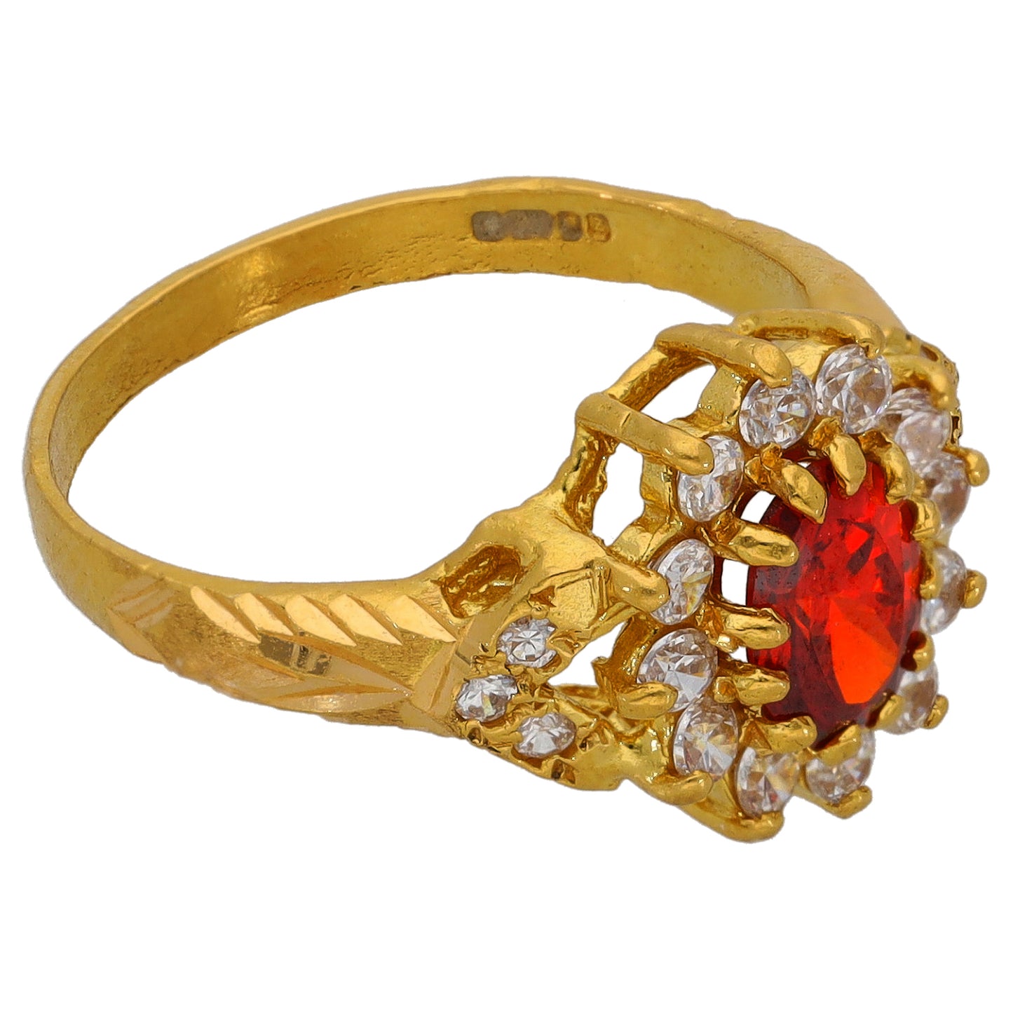 22ct Gold Imitation Gems Dress/Cocktail Ring Size N