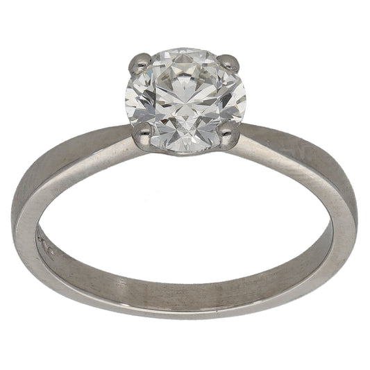 Platinum 1.00ct Diamond Solitaire Ring Size L