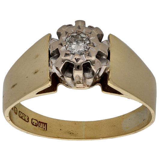 18ct Gold 0.10ct Diamond Solitaire Ring Size K