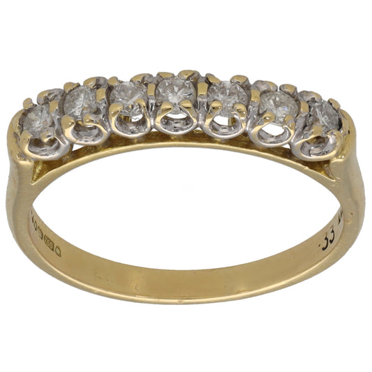 18ct Gold 0.33ct Diamond Half Eternity Ring Size O