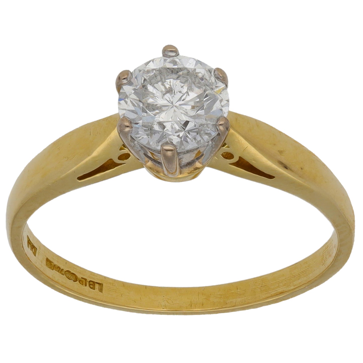 18ct Gold 0.75ct Diamond Solitaire Ring Size M