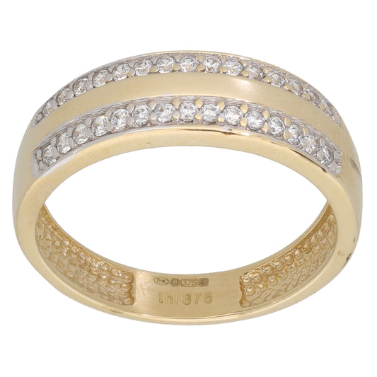 9ct Gold Cubic Zirconia Alternative Ring Size K