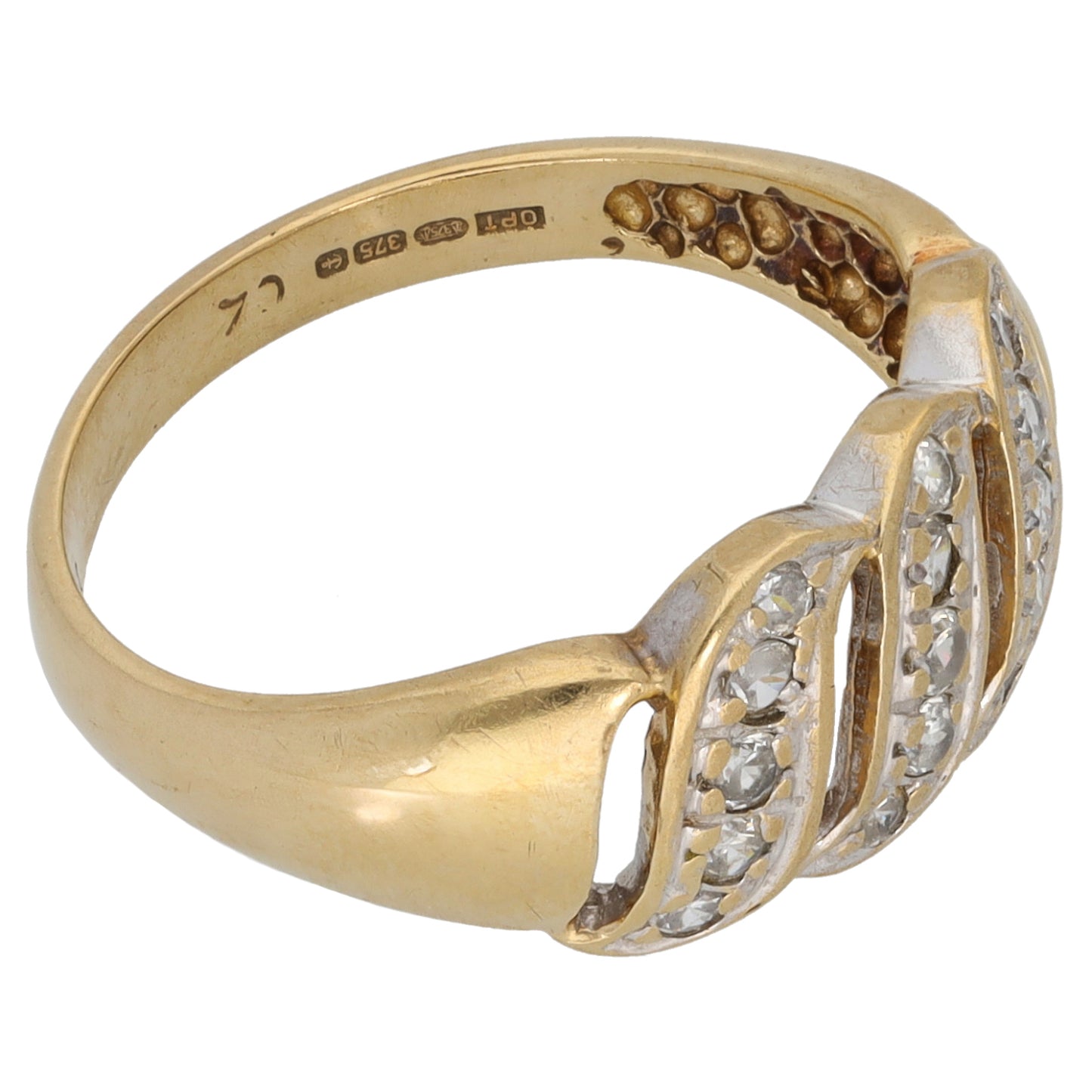 9ct Gold Cubic Zirconia Dress/Cocktail Ring Size M