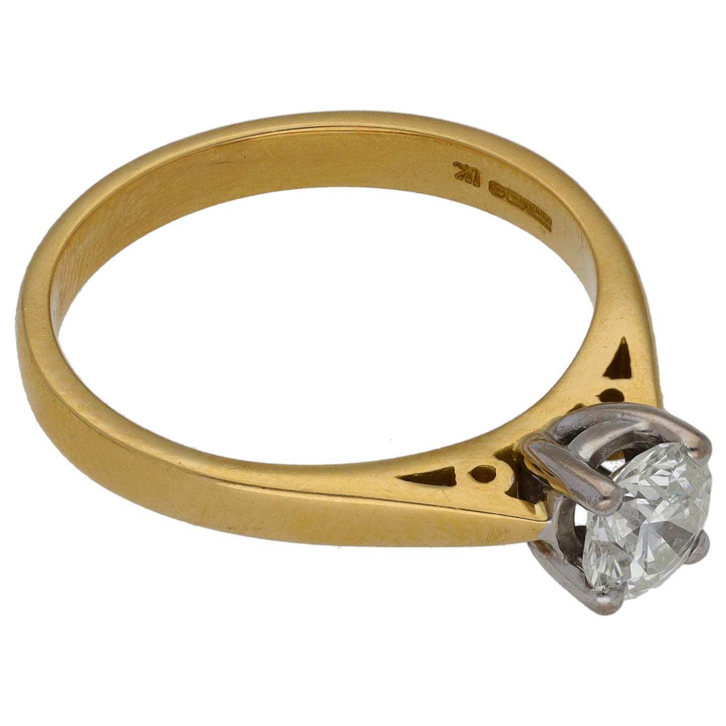 18ct Gold 0.66ct Diamond Solitaire Ring Size O