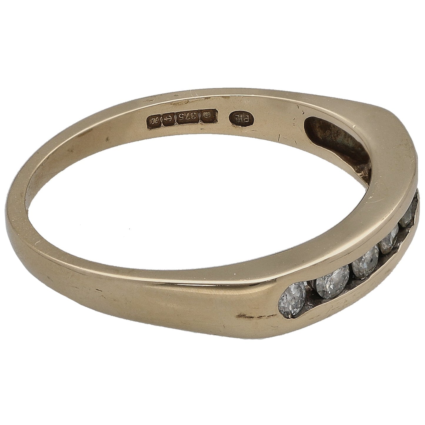 9ct Gold 0.21ct Diamond Half Eternity Ring Size M