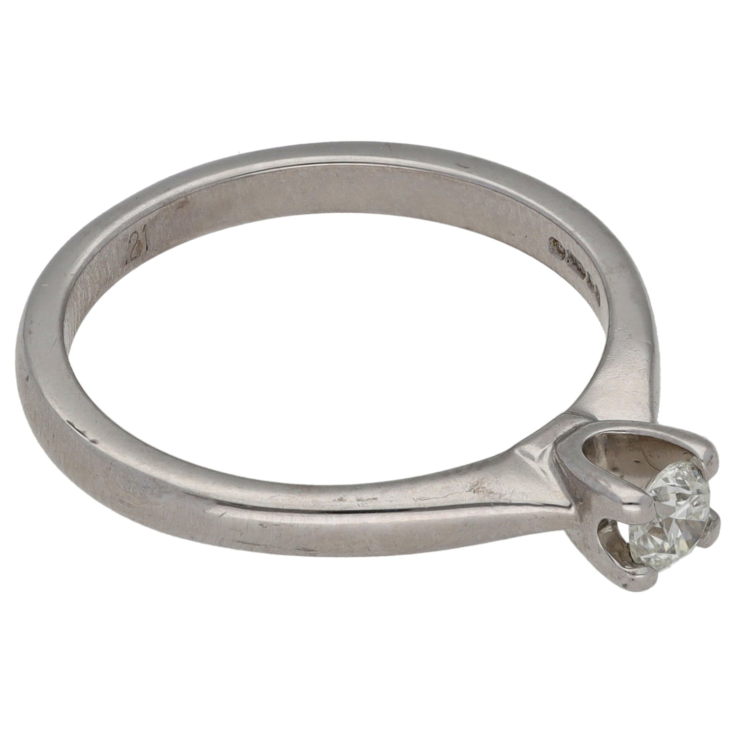 18ct White Gold 0.21ct Diamond Solitaire Ring Size N
