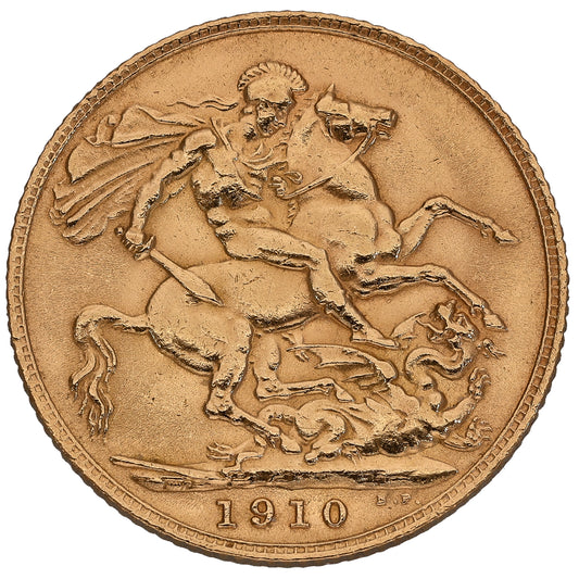 22ct Gold King Edward VII Full Sovereign Coin 1910