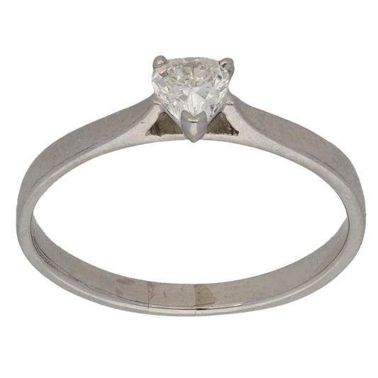 Platinum 0.30ct Diamond Solitaire Ring Size L