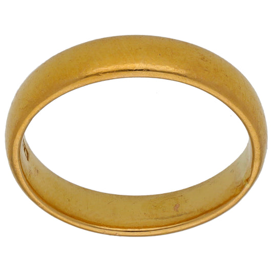 22ct Gold Plain Wedding Ring Size K