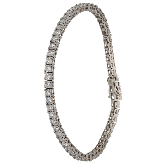 9ct White Gold Cubic Zirconia Line/Tennis Bracelet