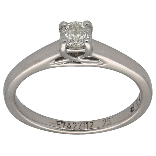 9ct White Gold 0.25ct Diamond Solitaire Ring Size L