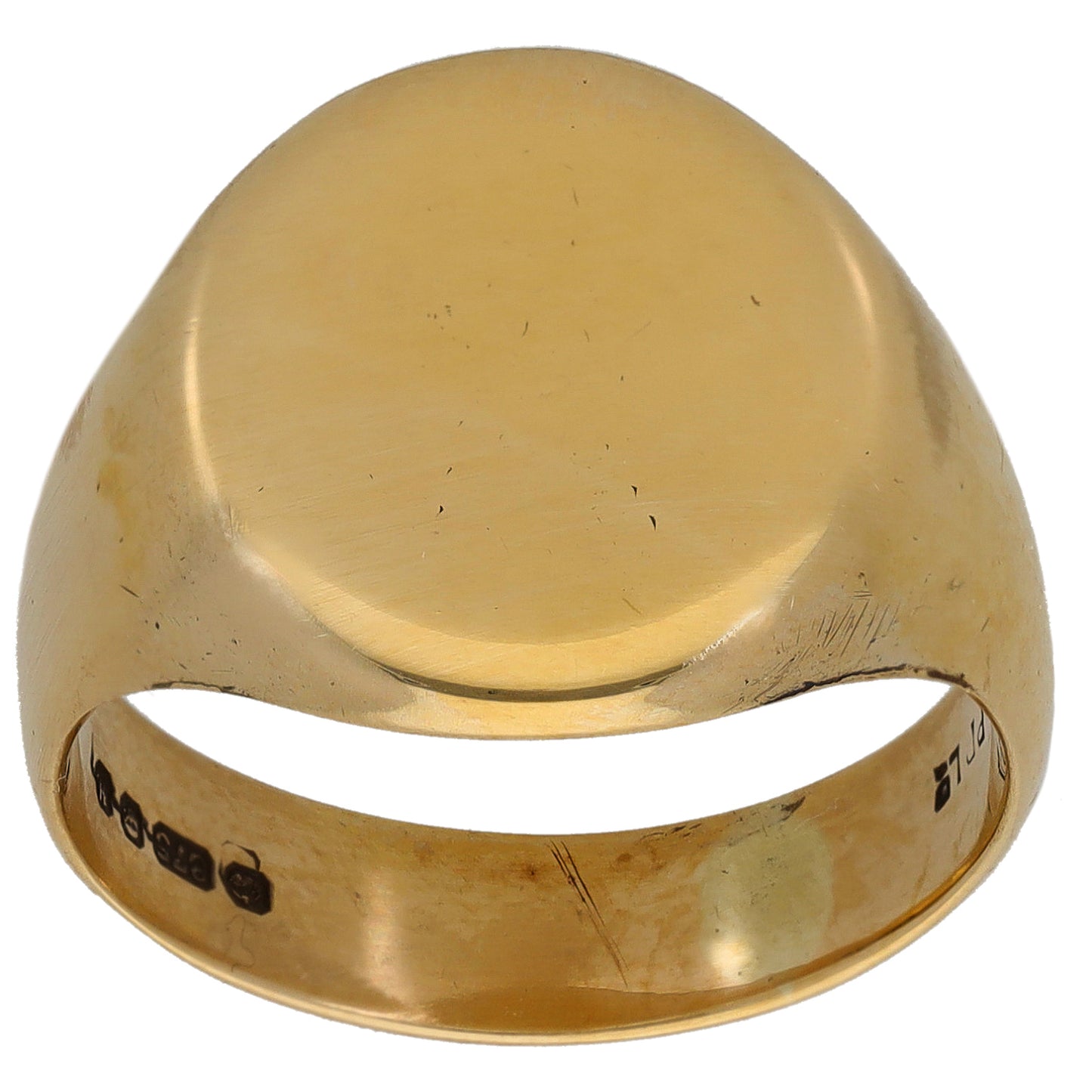 9ct Gold Plain Signet Ring Size S