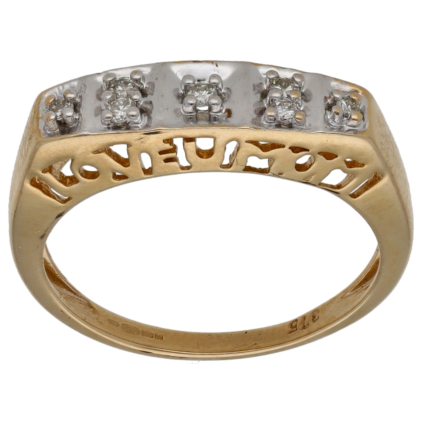 9ct Gold 0.07ct Diamond Half Eternity Ring Size M
