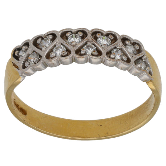 9ct Gold Cubic Zirconia Half Eternity Ring Size P