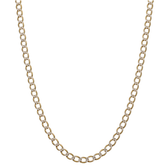 9ct Bicolour Gold Curb Chain 16"