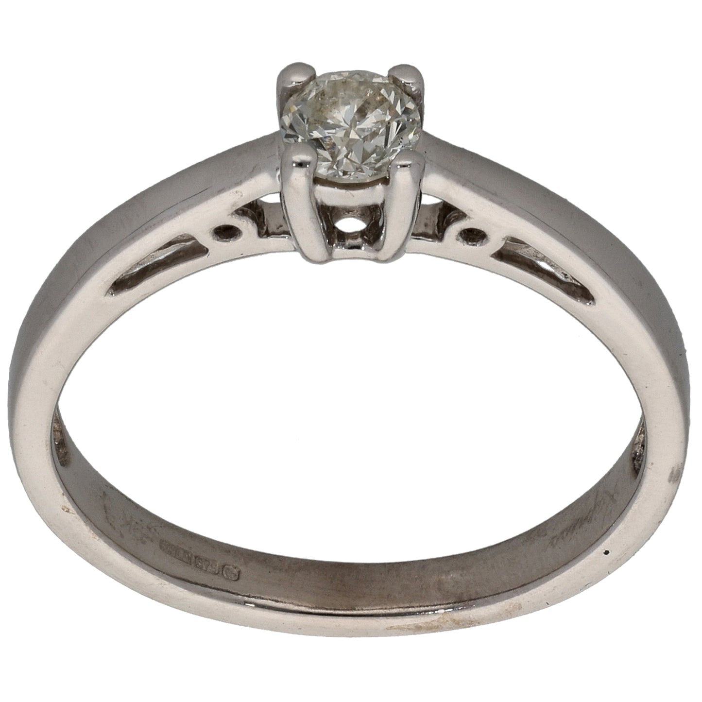 9ct White Gold 0.25ct Diamond Solitaire Ring Size O