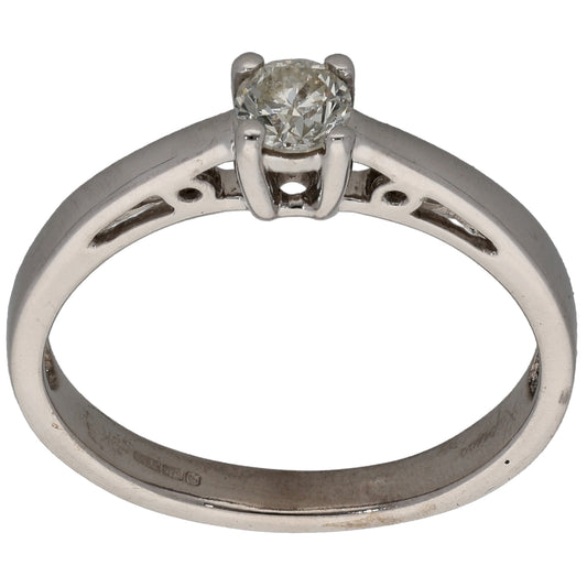9ct White Gold 0.25ct Diamond Solitaire Ring Size O