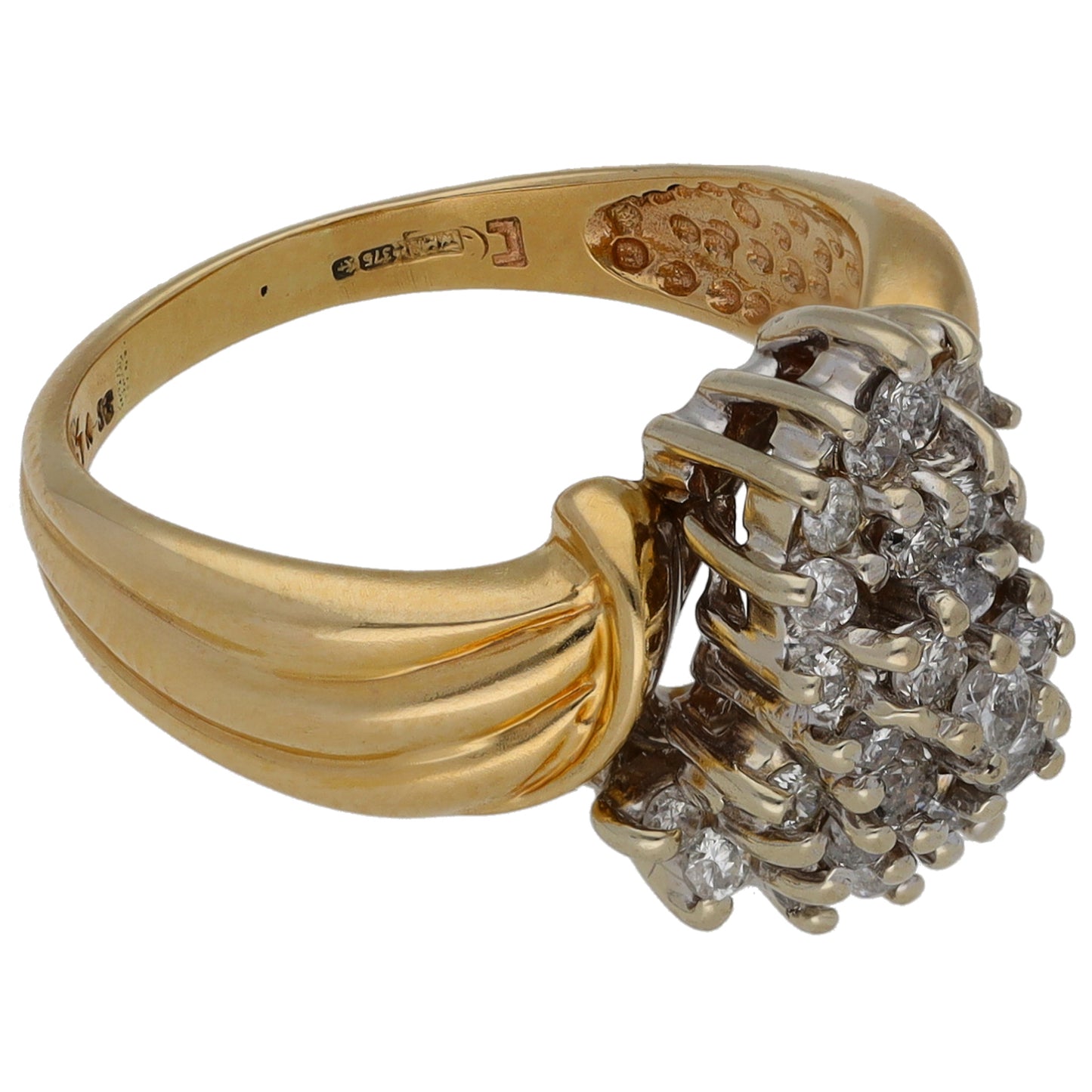 9ct Gold 0.47ct Diamond Cluster Ring Size K