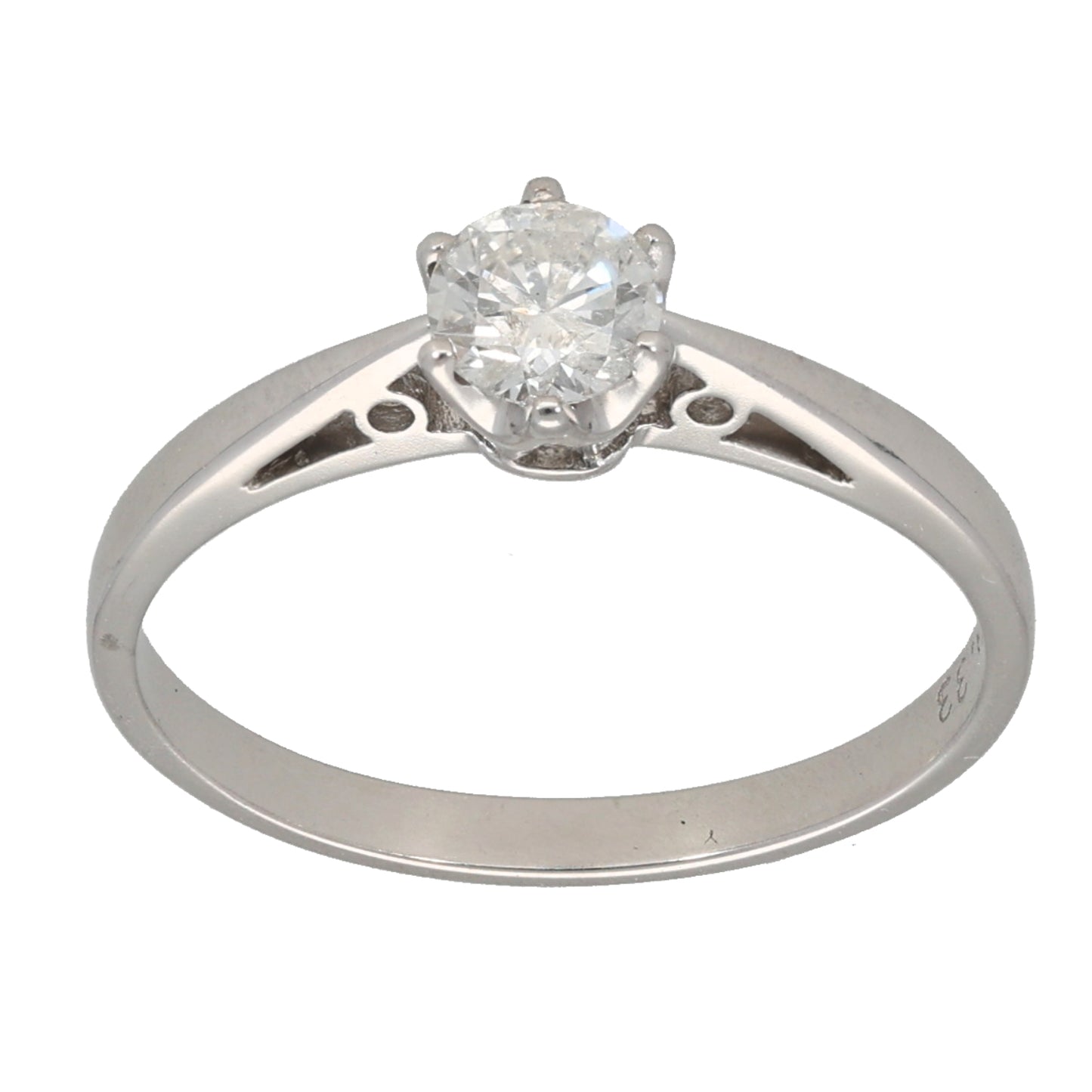 18ct White Gold 0.33ct Diamond Solitaire Ring Size M