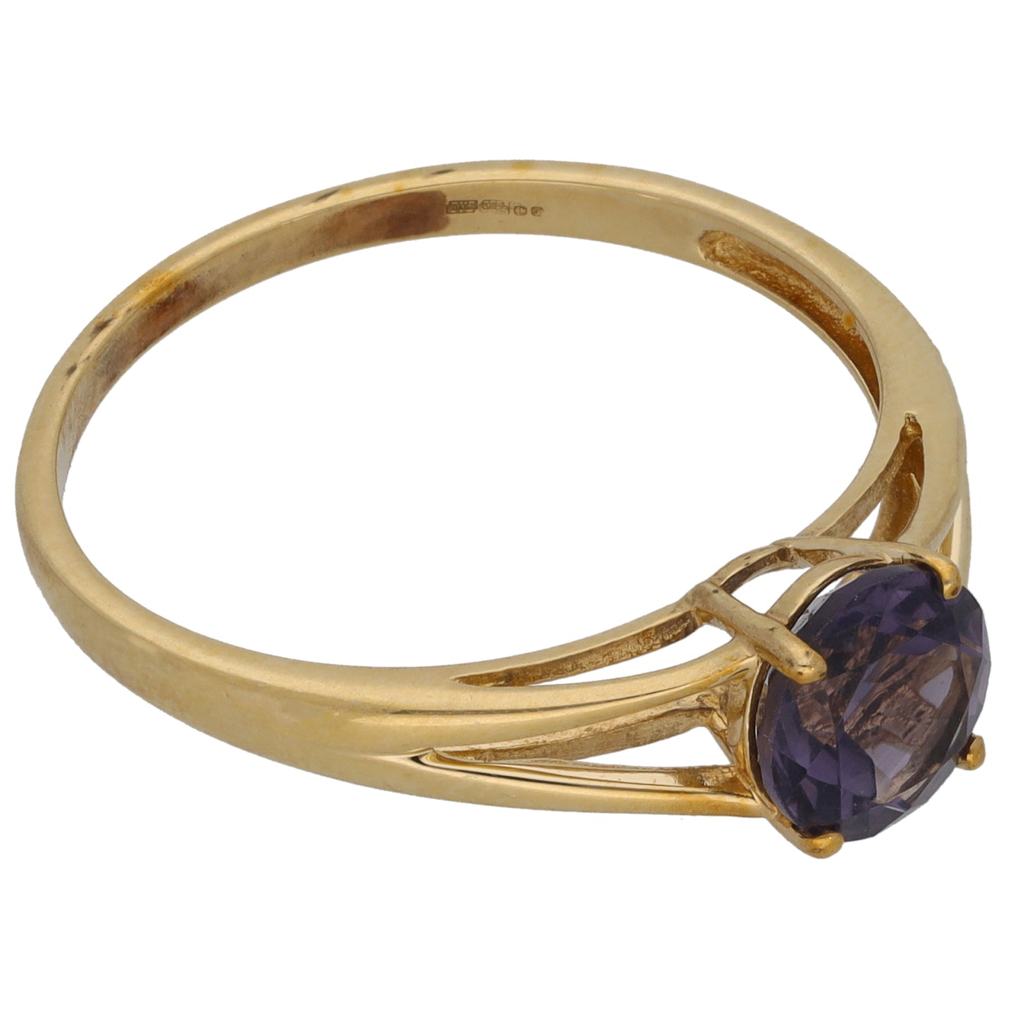 9ct Gold Iolite Single Stone Ring Size V