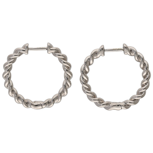 9ct White Gold Hoop Earrings