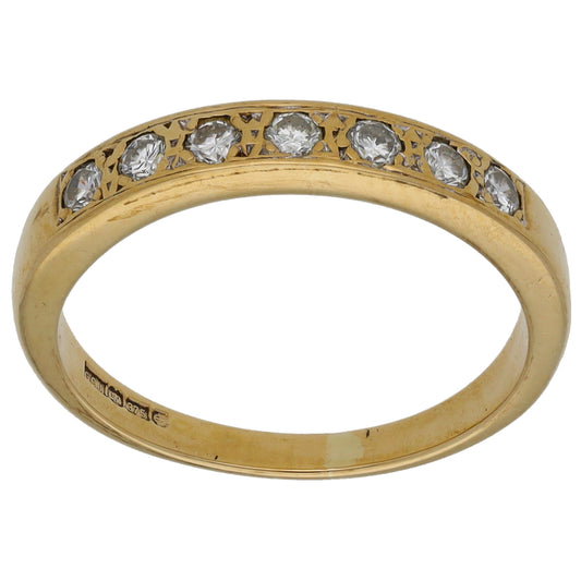 9ct Gold 0.21ct Diamond Half Eternity Ring Size L