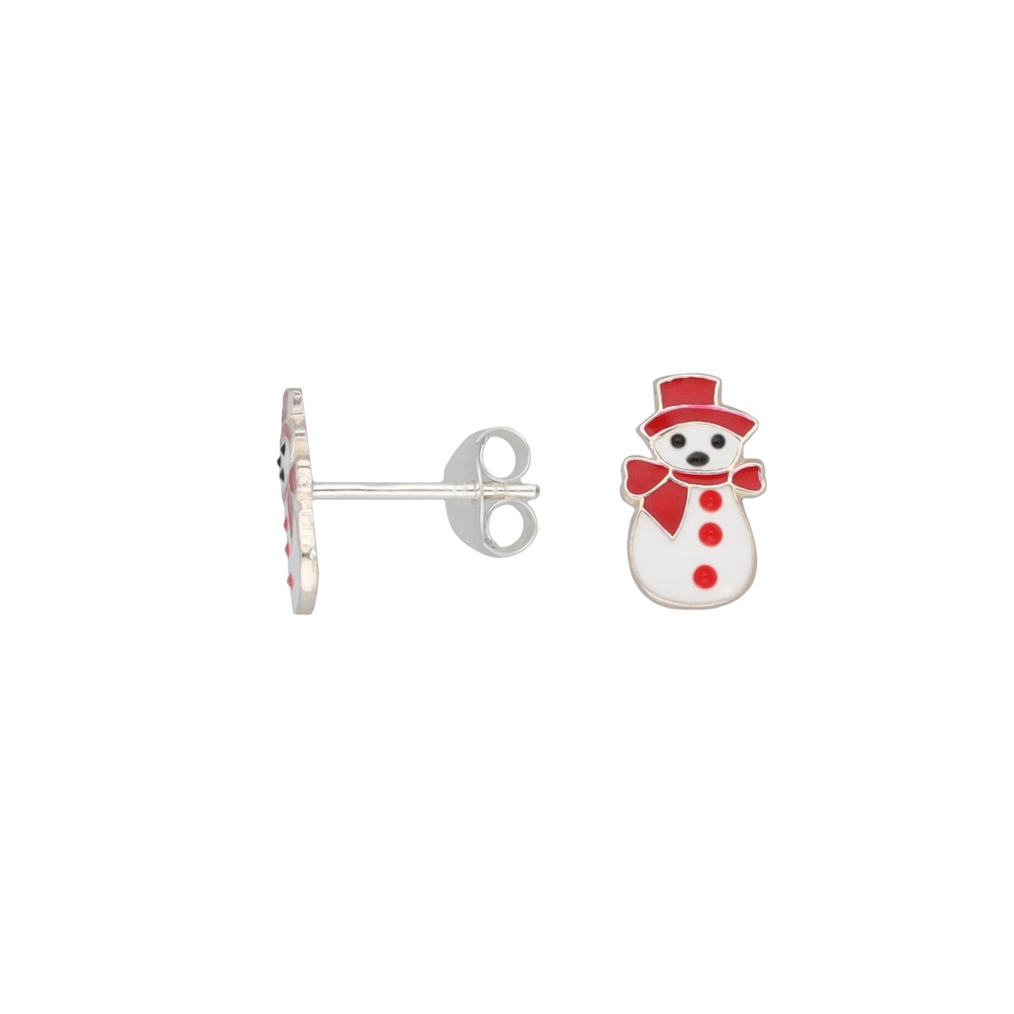 New Sterling Silver Snowmen Stud Earrings