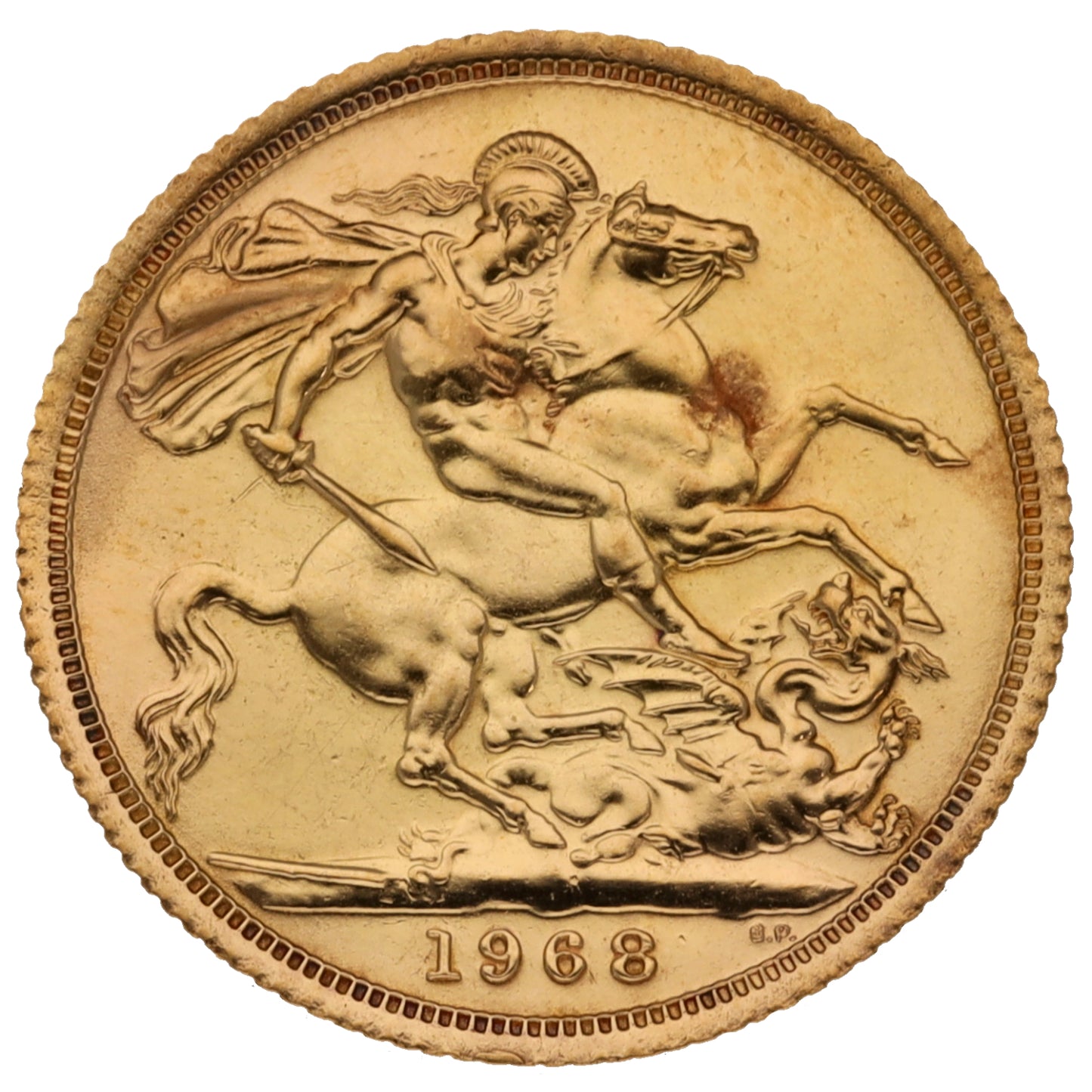 22ct Gold Queen Elizabeth II Full Sovereign Coin 1968