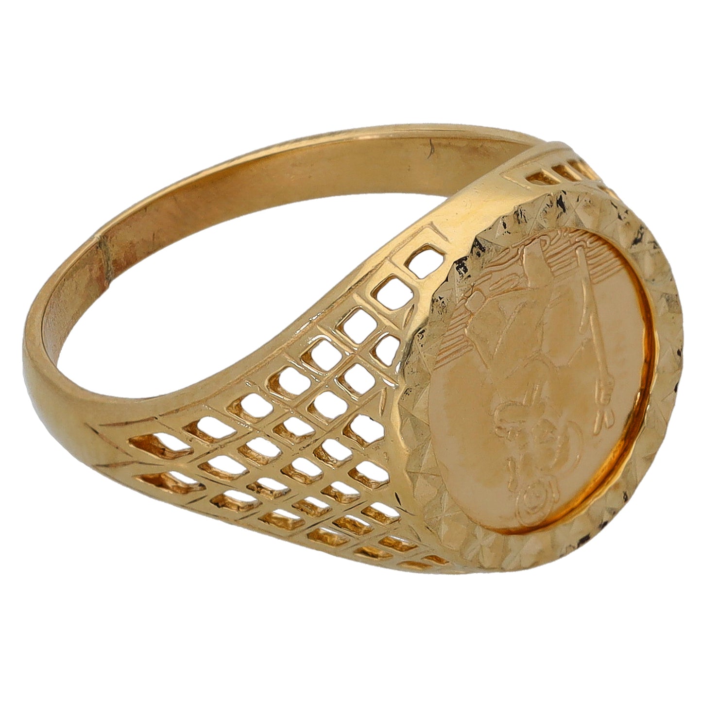 9ct Gold St Christopher Ring Size L