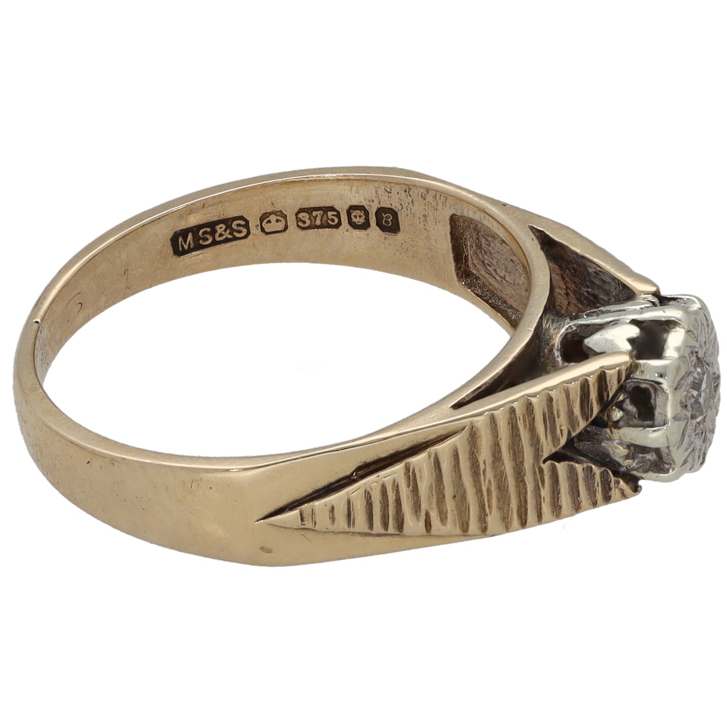 9ct Gold 0.15ct Diamond Solitaire Ring Size K