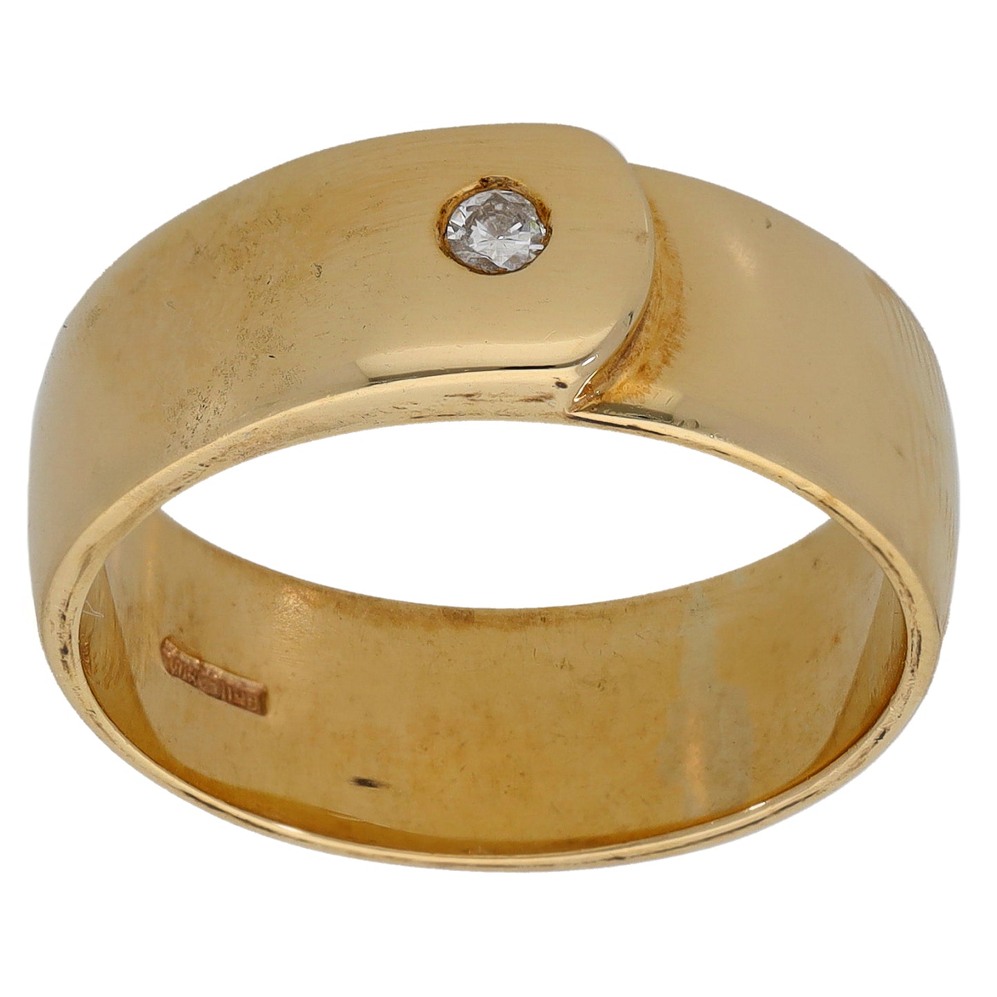 9ct Gold 0.06ct Diamond Single Stone Alternative Ring Size T