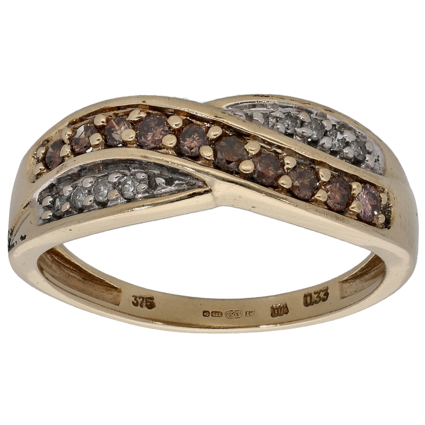 9ct Gold 0.33ct Diamond Dress/Cocktail Ring Size P