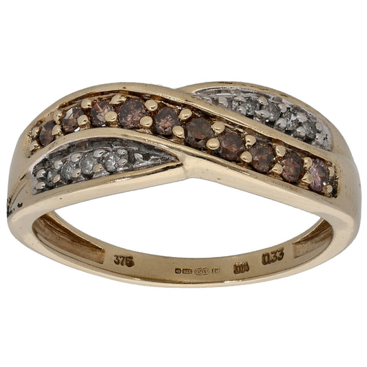 9ct Gold 0.33ct Diamond Dress/Cocktail Ring Size P
