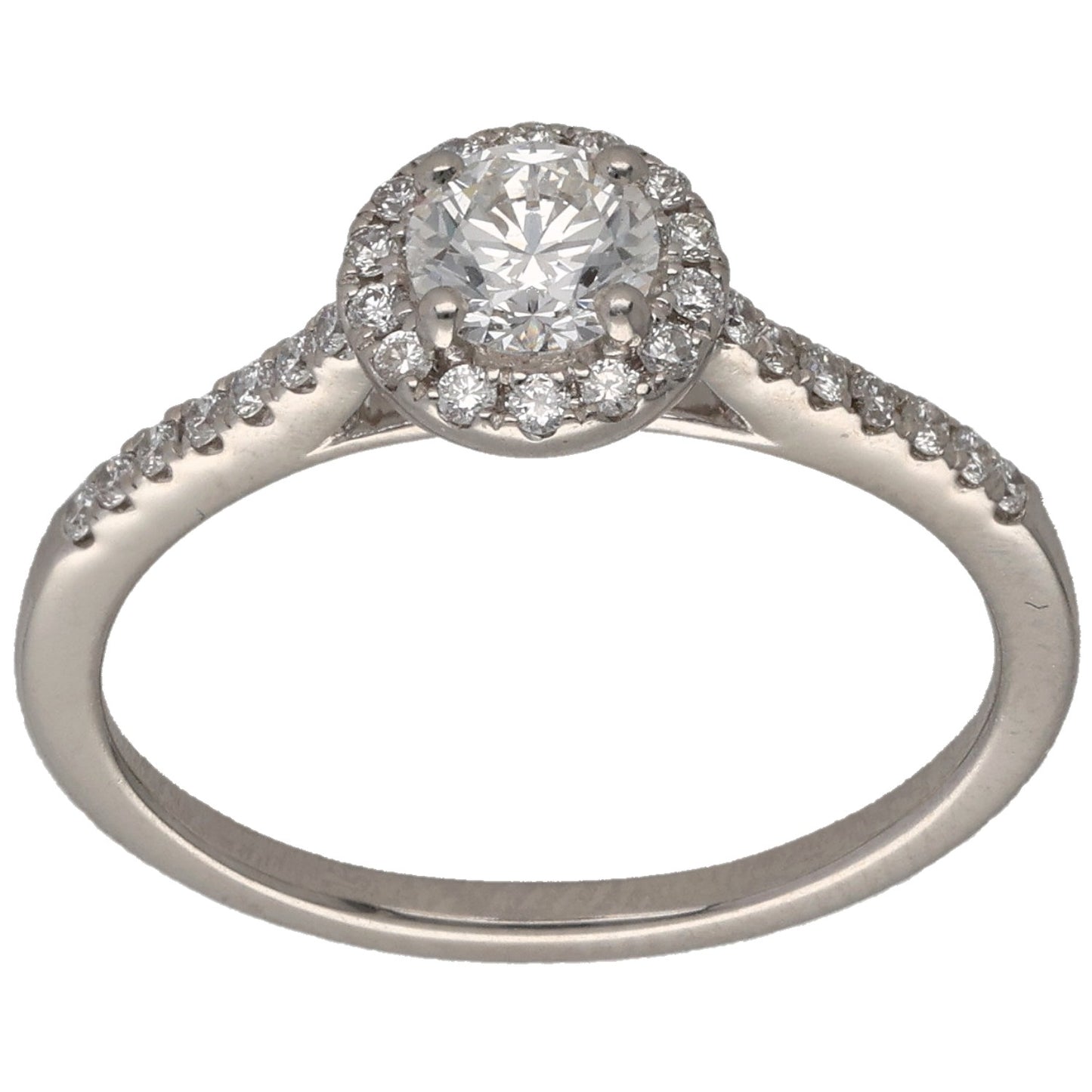 Platinum 0.54ct Diamond Halo Ring Size N