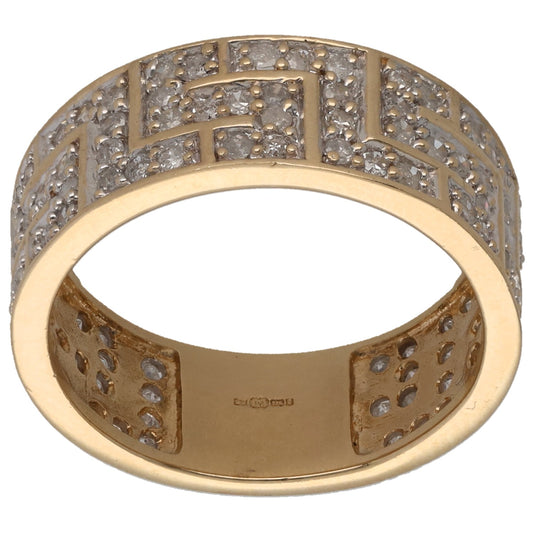 9ct Gold 1.00ct Diamond Alternative Ring Size Q