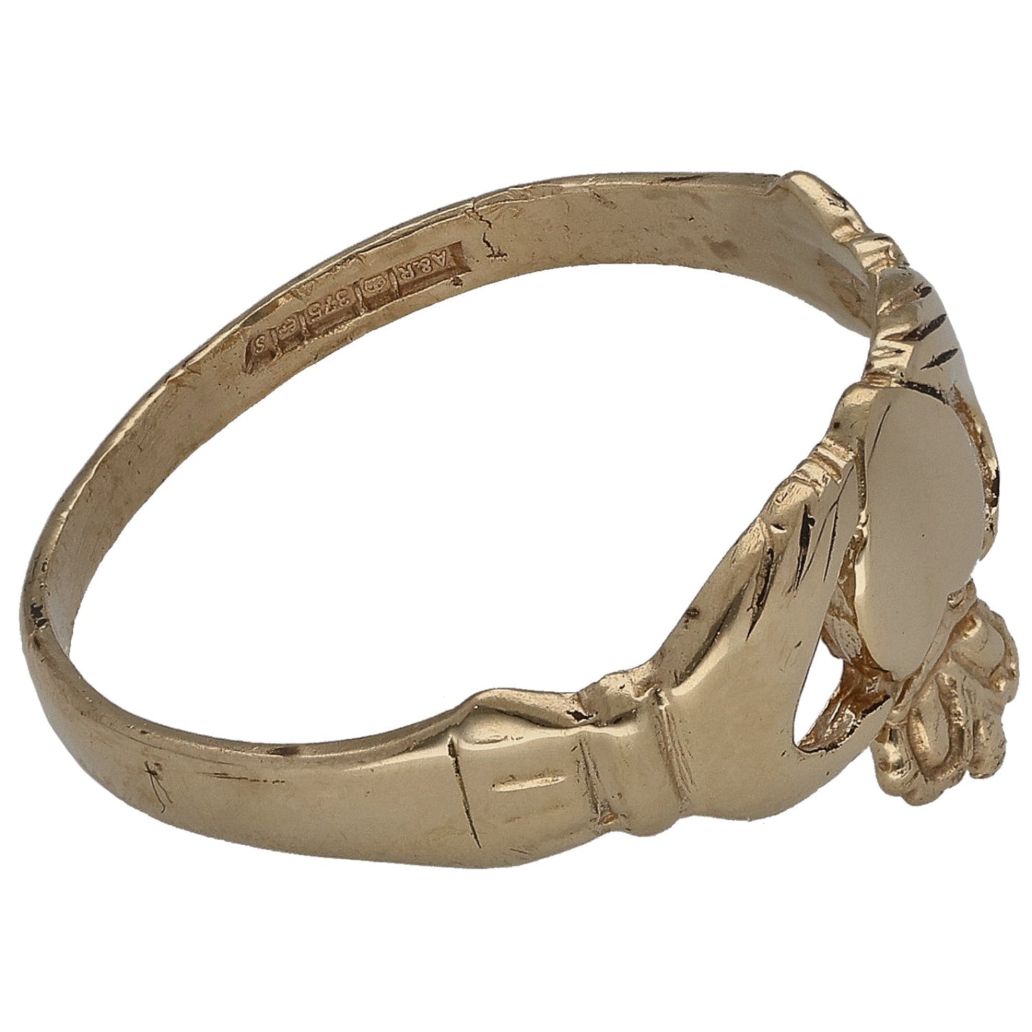 9ct Gold Claddagh Ring Size O