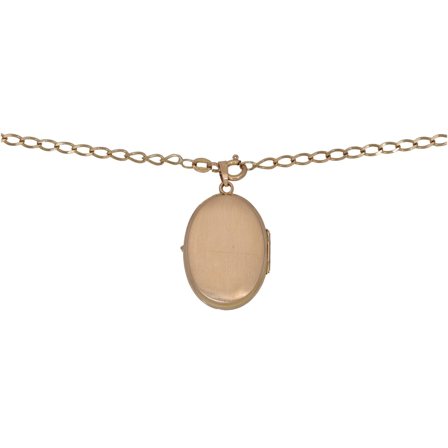 9ct Gold Patterned Locket Pendant With Chain