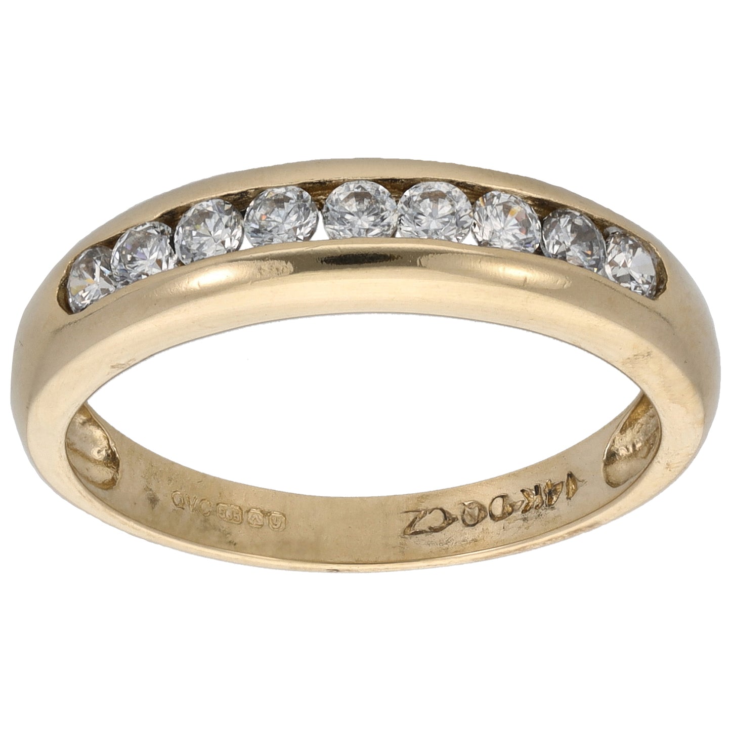 14ct Gold Cubic Zirconia Half Eternity Ring Size O