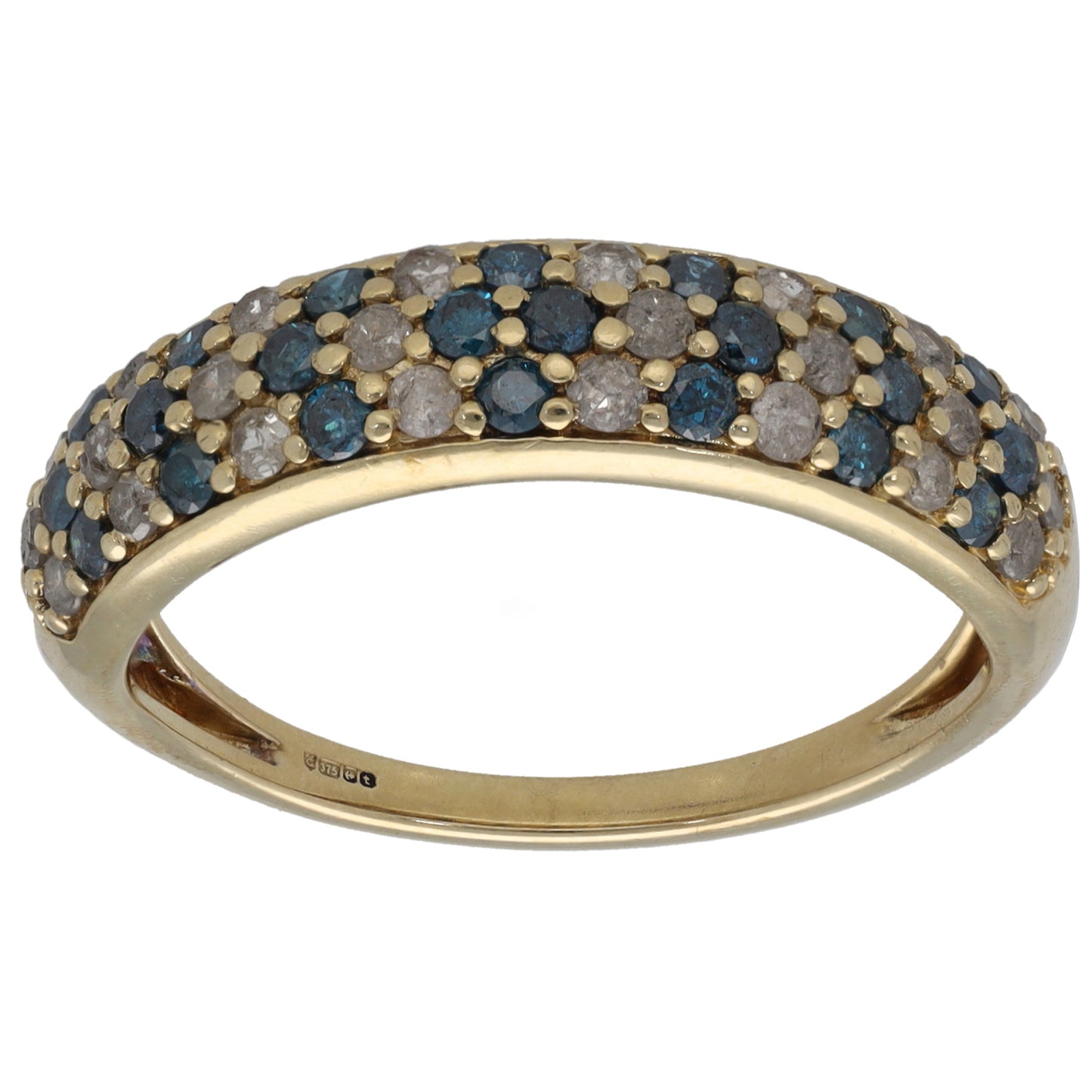 9ct Gold 0.92ct Diamond Cluster Ring Size R