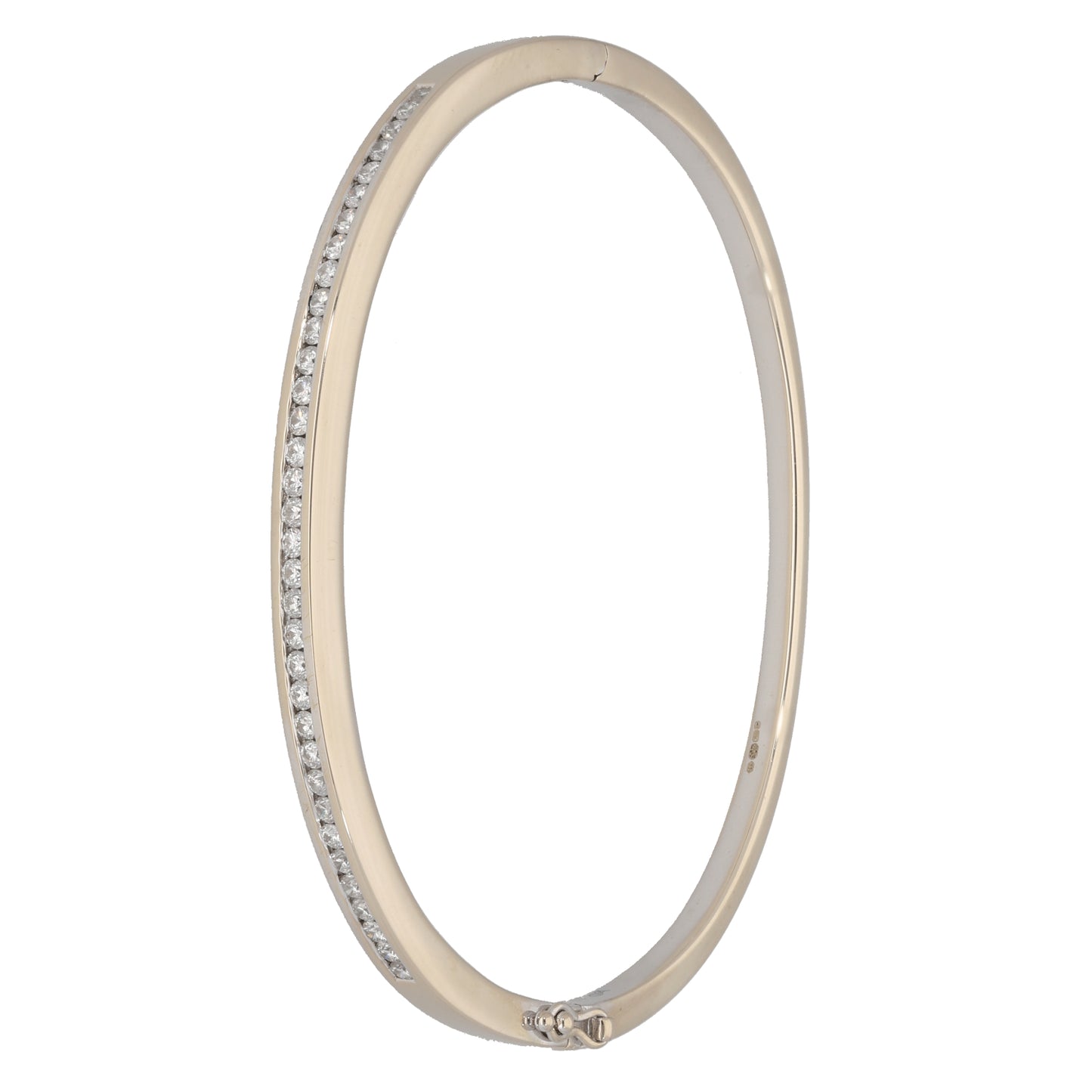 18ct White Gold 0.64ct Diamond Fancy Stone Set Bangle