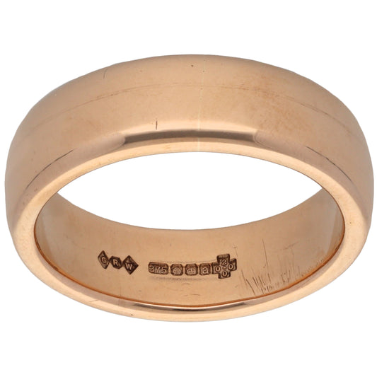 9ct Gold Plain Wedding Ring Size S
