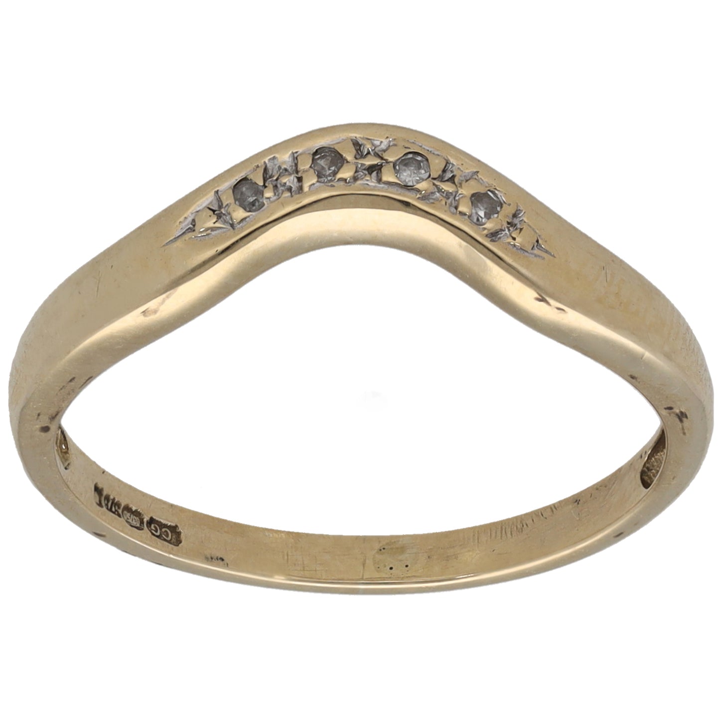 9ct Bicolour Gold 0.02ct Diamond Half Eternity Ring Size M