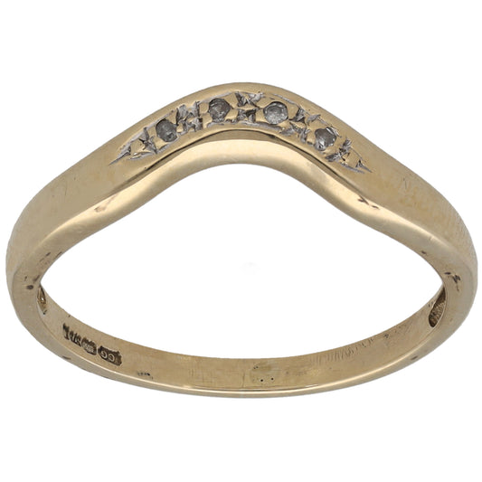 9ct Bicolour Gold 0.02ct Diamond Half Eternity Ring Size M