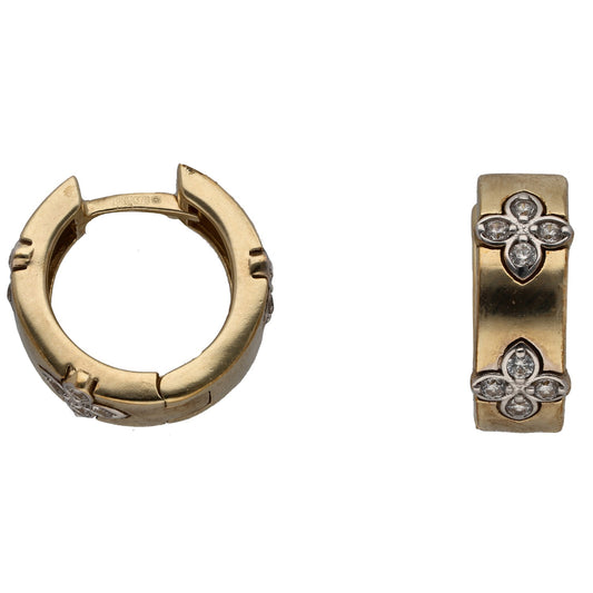 9ct Gold Cubic Zirconia Hoop Earrings