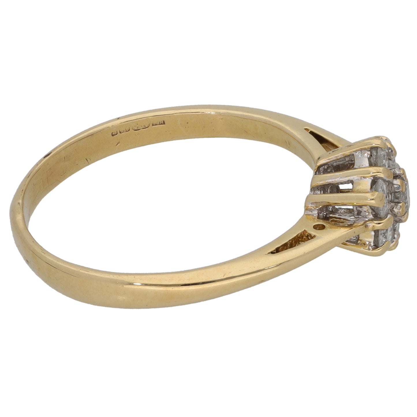 9ct Gold 0.28ct Diamond Cluster Ring Size O