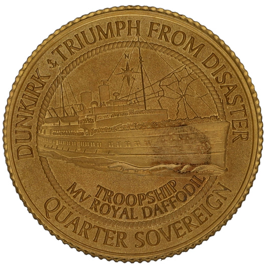 22ct Gold Dunkirk Triumph From Disaster Quarter Sovereign Coin 2020