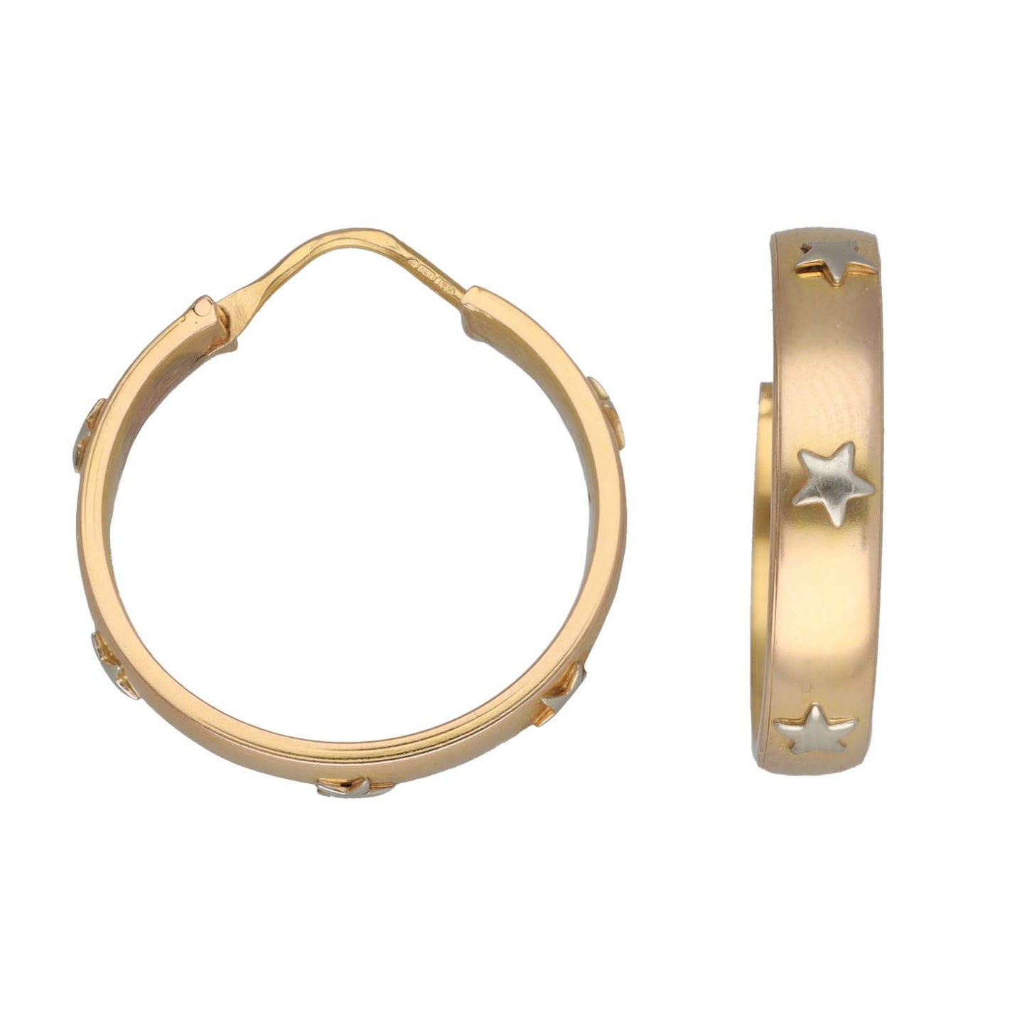 18ct Bi-Colour Gold Hoop Earrings