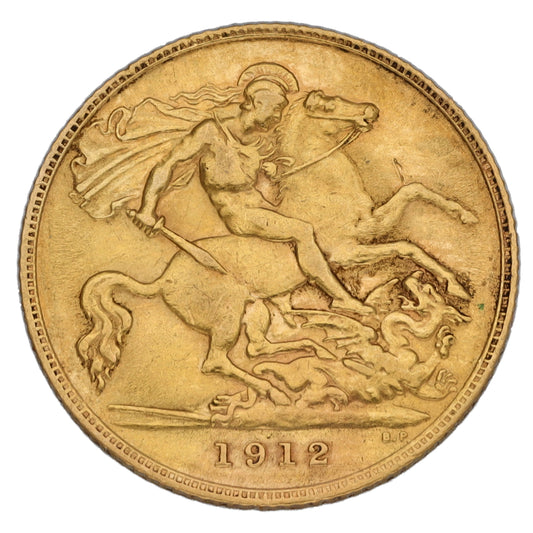 22ct Gold King George V Half Sovereign Coin 1912