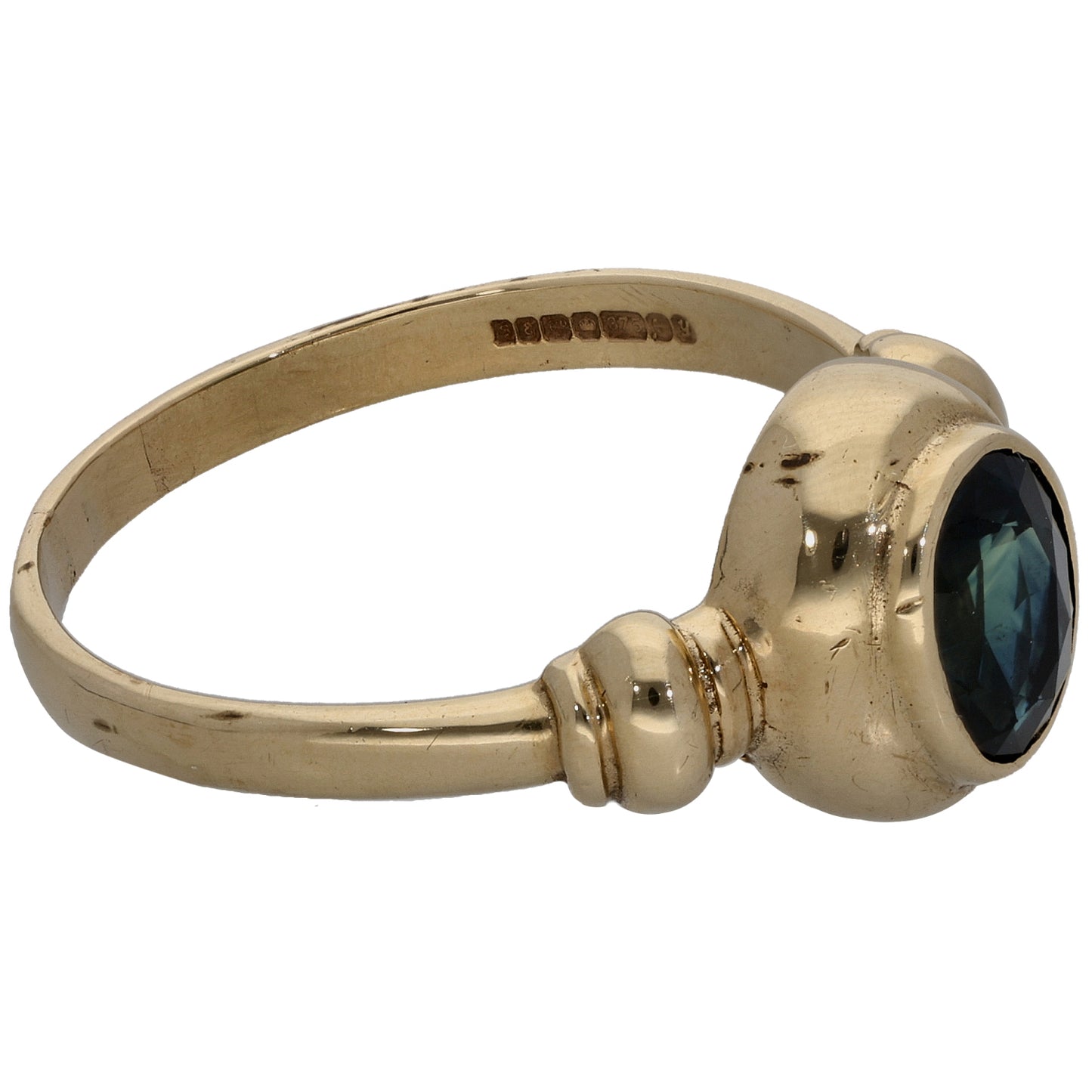 9ct Gold Sapphire Single Stone Ring Size S